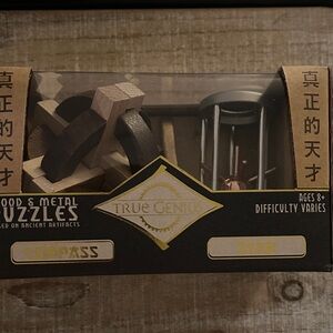 True Genius Wood & Metal Puzzle Set